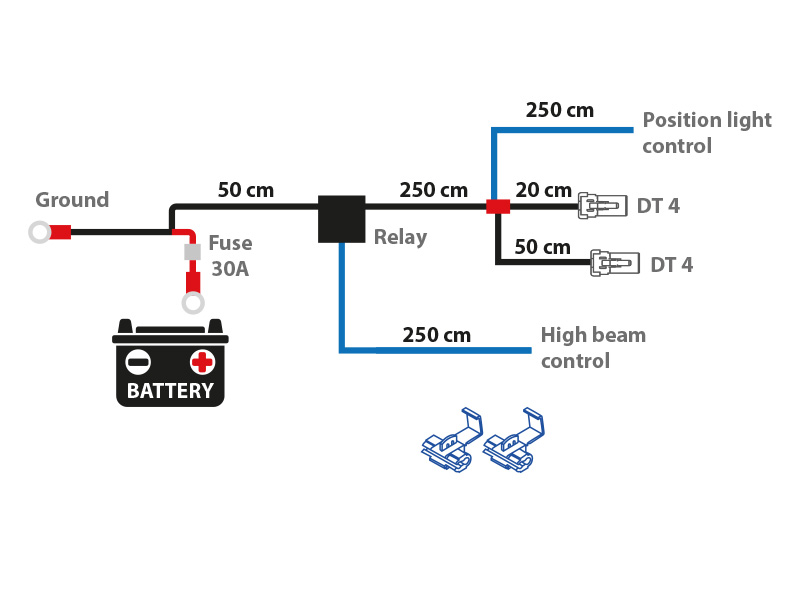 Autoline Ledningsnett 2 lys DT-4 (30 A) - Bilde 2