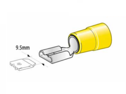 Flatstiftshylse 9,5 mm gul hunn 4-6 mm² (10 stk.)