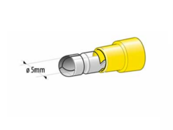 Rundstift 5 mm gul hann 4-6 mm² (10 stk.)