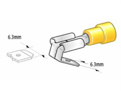 Flatstift dobbel 6,3 mm gul dobbel 4-6 mm² (10 stk.)