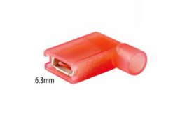 Flatstiftshylse 6,3 mm rød hunn isolert vinkel 0,75-1,5 mm² (10 stk.)