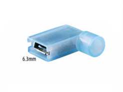 Flatstiftshylse 6,3 mm blå hunn isolert vinkel 1,5-2,5 mm² (10 stk.)