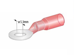 Ringkabelsko M5 rød krymp m/lim 0,5-1,5 mm² (5 stk.)