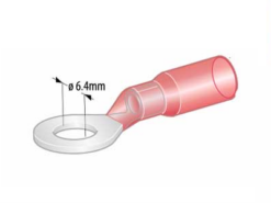 Ringkabelsko M6 rød krymp m/lim 0,5-1,5 mm² (5 stk.)