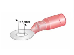 Ringkabelsko M8 rød krymp m/lim 0,5-1,5 mm² (5 stk.)