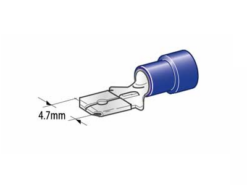 Flatstift 4,7 mm blå hann 1,5-2,5 mm² (100 stk.)
