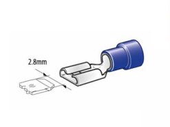 Flatstiftshylse 2,8 mm blå hunn 1,5-2,5 mm² (100 stk.)
