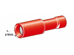 Rundstifthylse 4 mm rød hunn 0,5-1,5 mm² (50 stk.)