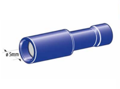 Rundstifthylse 5 mm blå hunn 1,5-2,5 mm² (50 stk.)