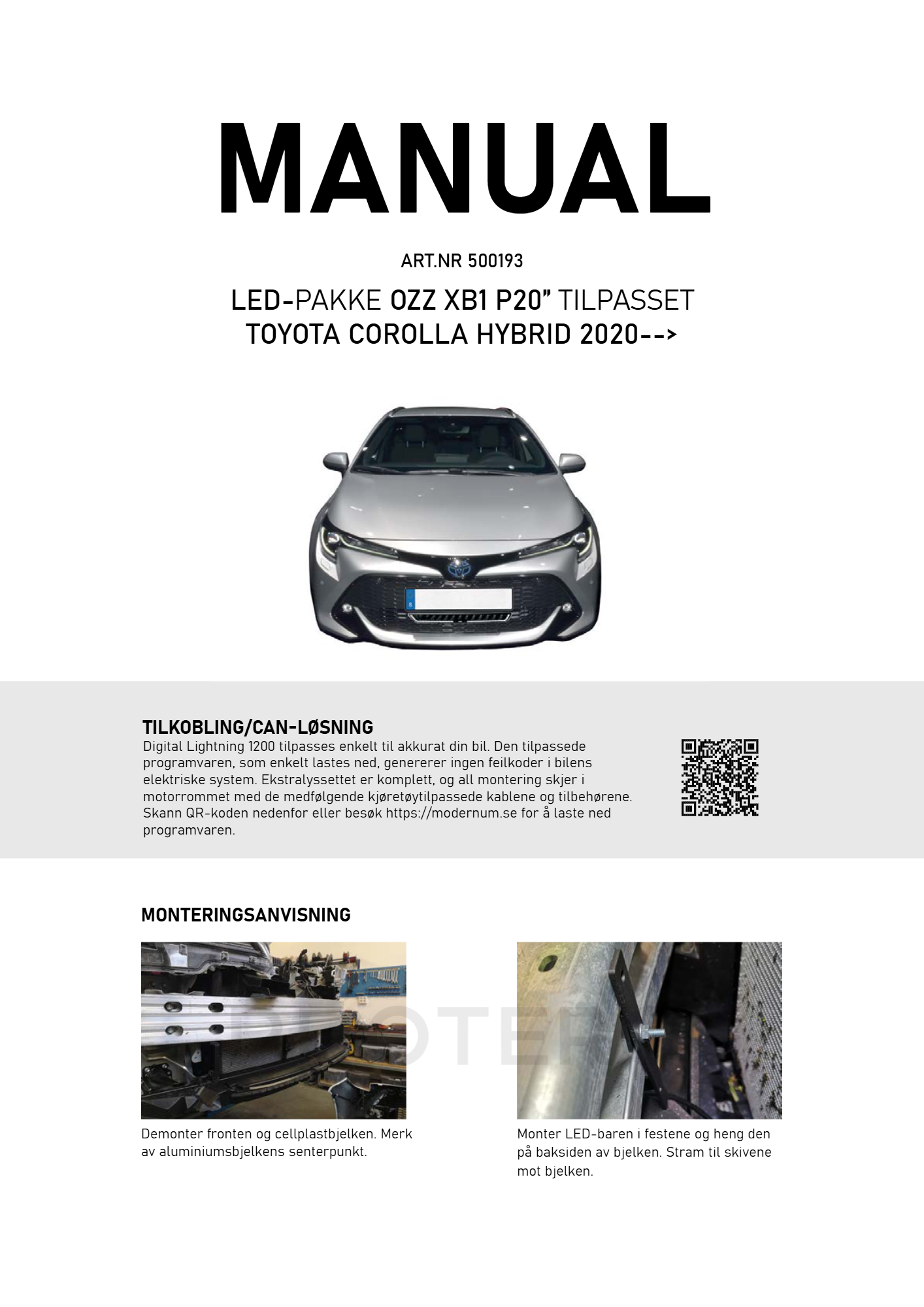OZZ Toyota Corolla Hybrid 2022+ Grillkit - Bilde 3