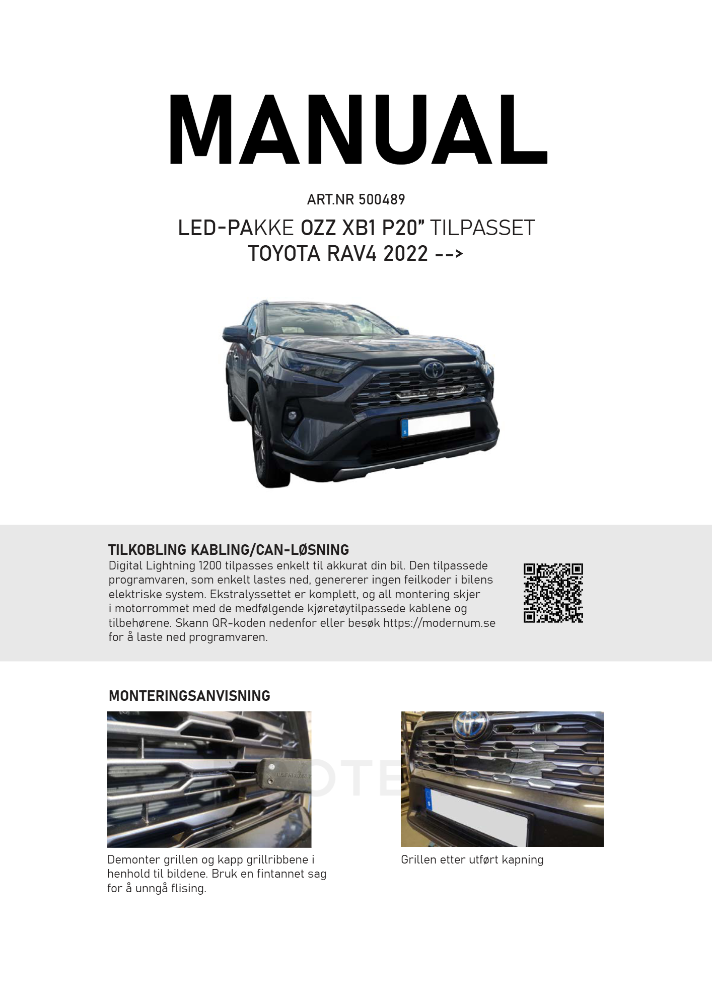 OZZ Toyota RAV4 2022+ Grillkit - Bilde 3