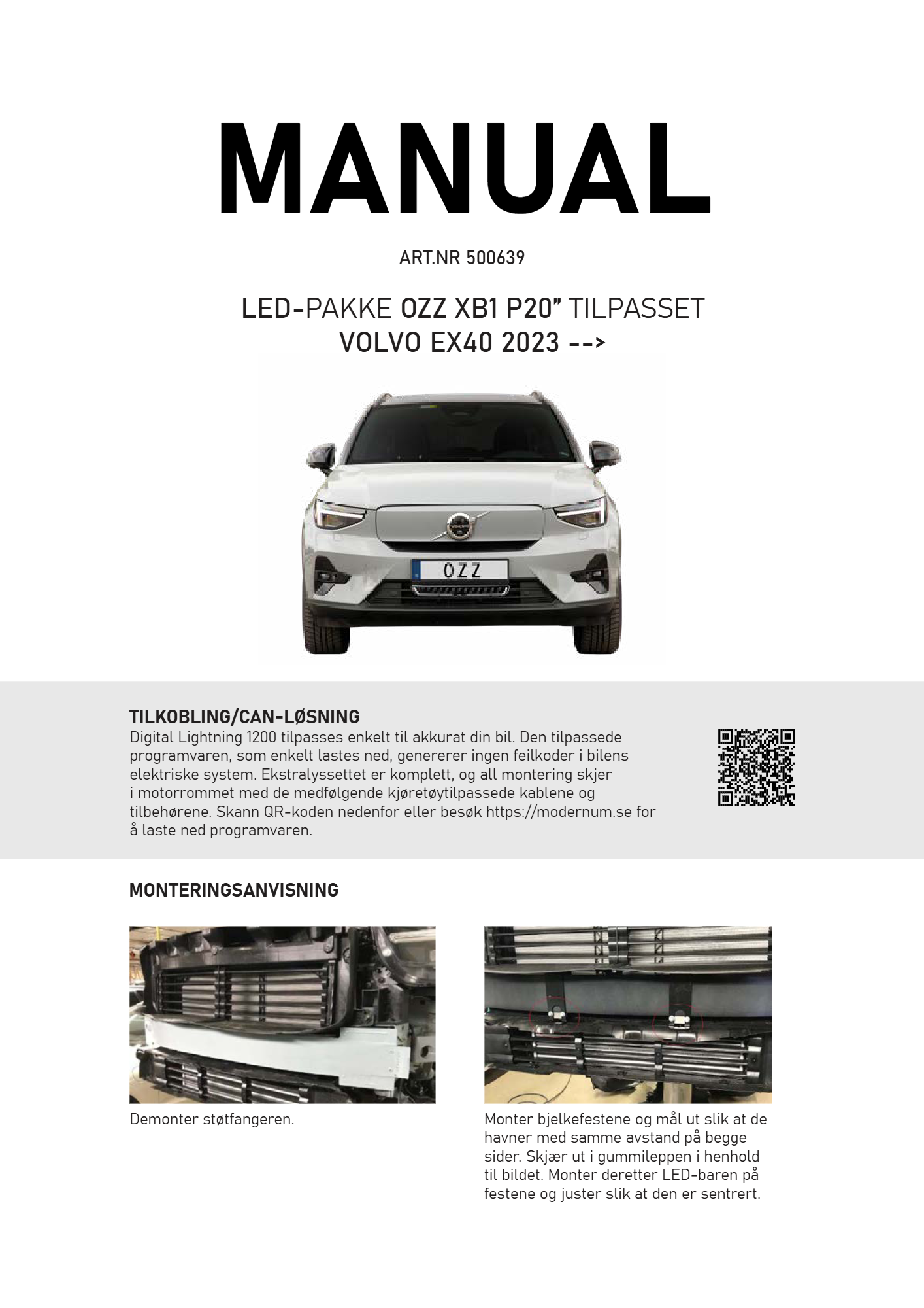 OZZ Volvo EX40 2023+ Grillkit - Bilde 3
