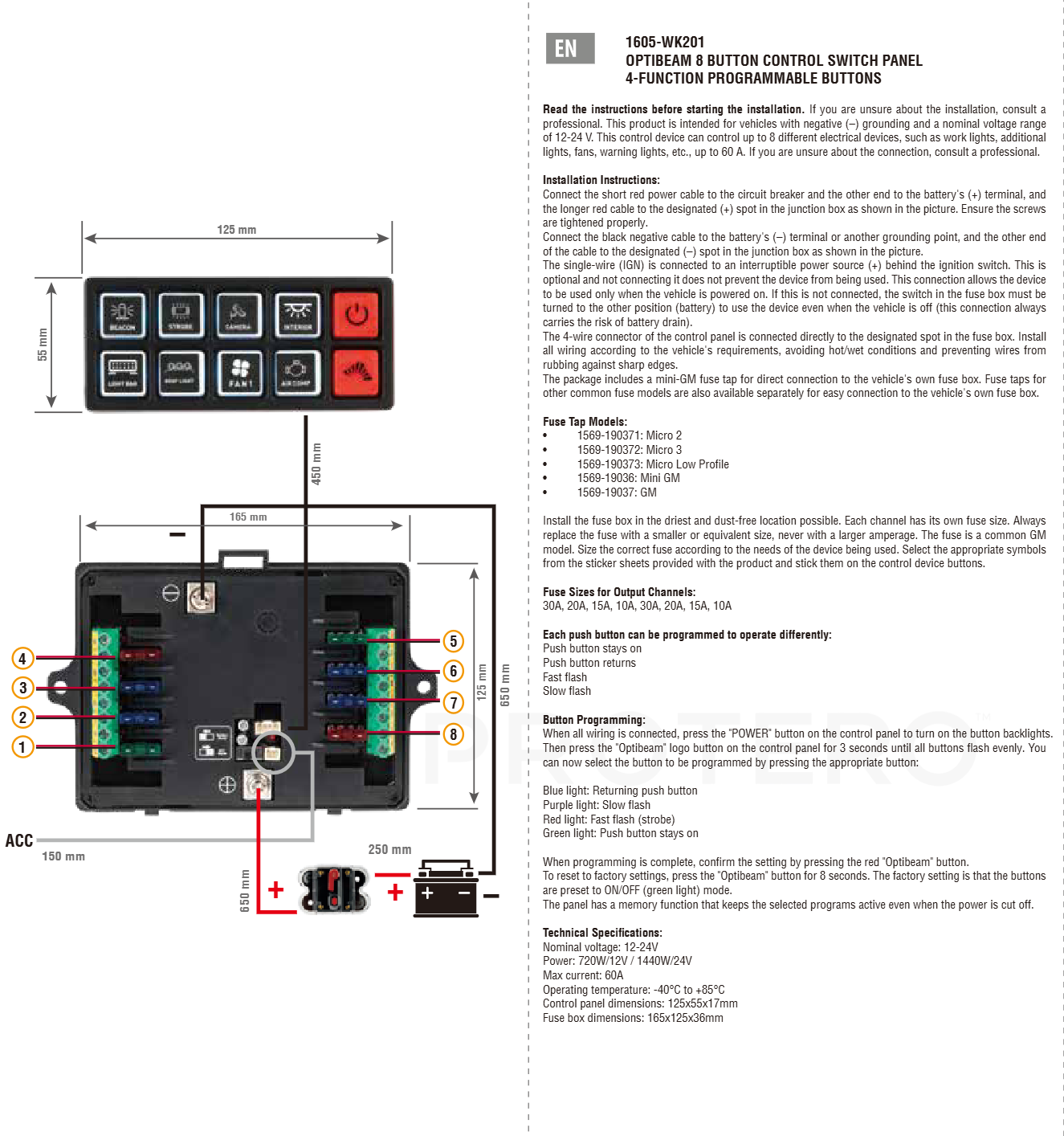 Optibeam Kontrollpanel 8-kanaler - Bilde 9