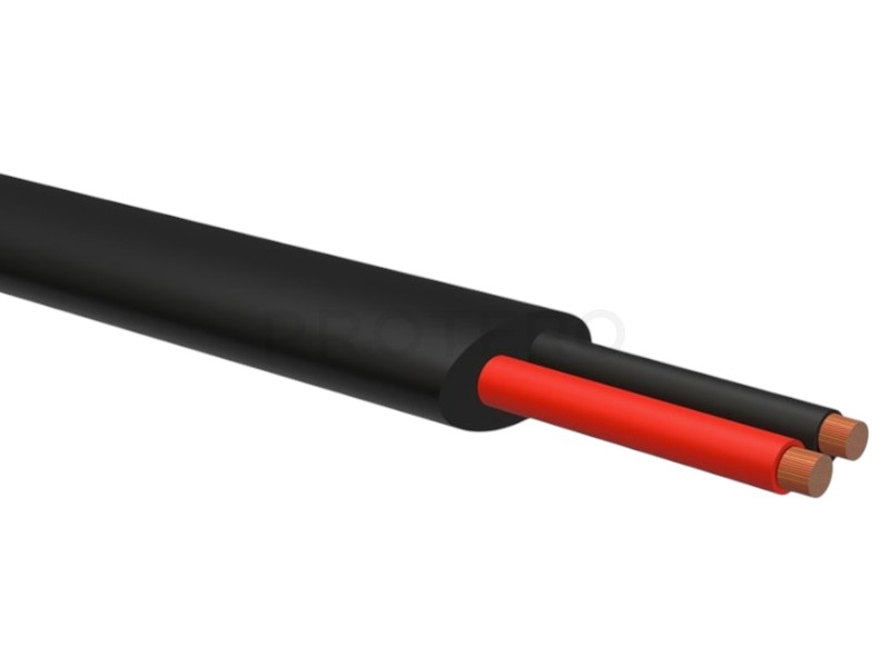 2-leder Kabel Sort – 2x1,5mm² (100m)