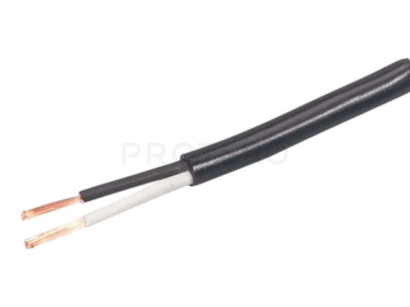 2-leder Kabel Sort – 2x1,5mm² (50m)